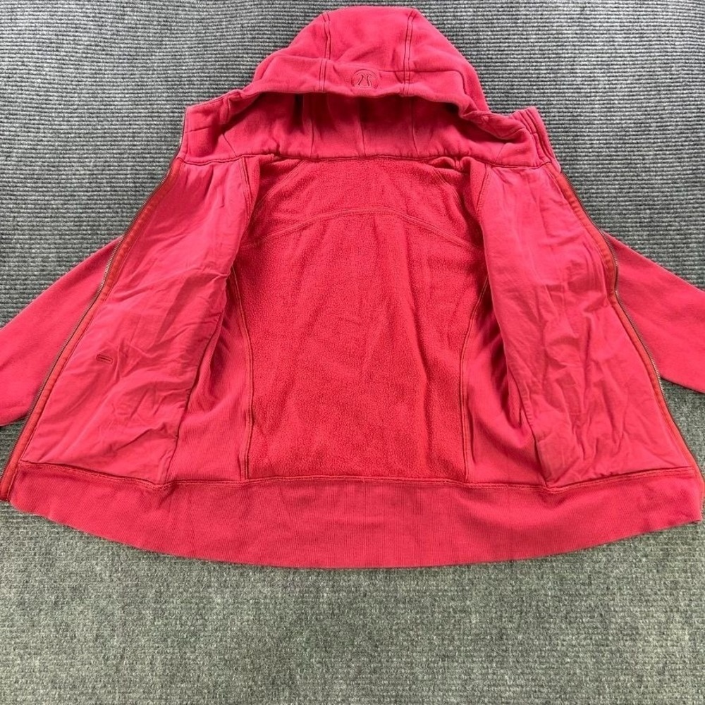 Lululemon Scuba Hoodie Full Zip Womens 10 Pink Athleisure Train Workout Gym Warm - Picture 5 of 10